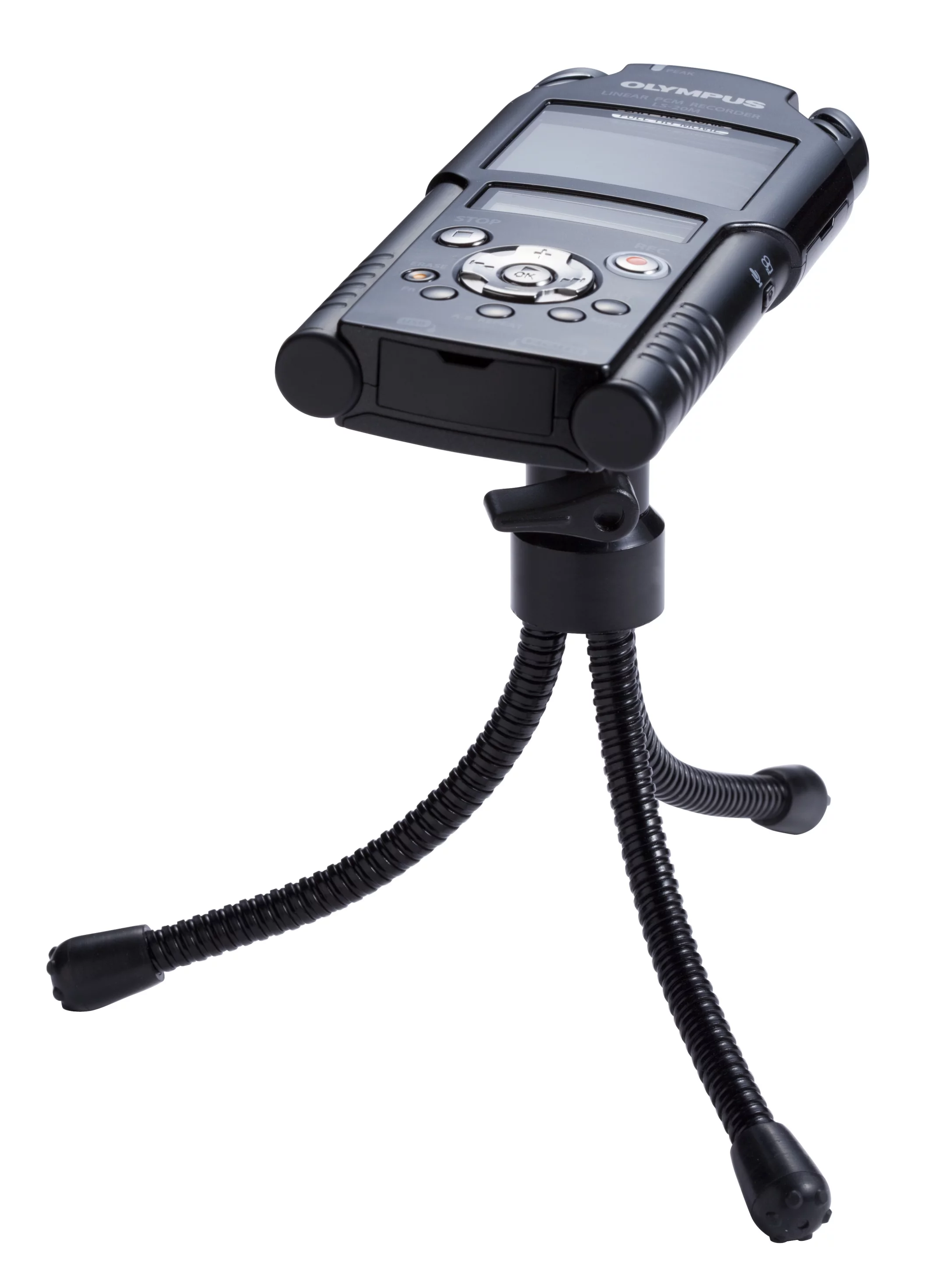 With the 2-inch color LCD screen being placed at 90 degrees to the autofocus lens, mounting the LS-20M Linear PCM recorder on a tripod and previewing the video from above would seem to be a good option