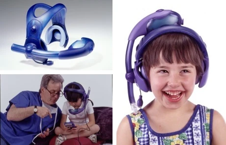 The PediSedate is designed to distract and calm children while they are being sedated