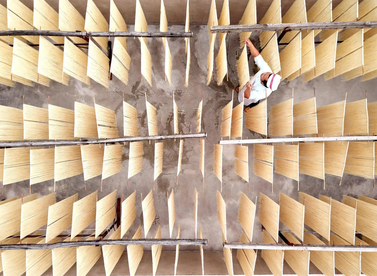 Pasta just hanging around in China. This aerial shot took out third prize in the Enthusiast's Portrait category of SkyPixel's 2017 Photo Contest