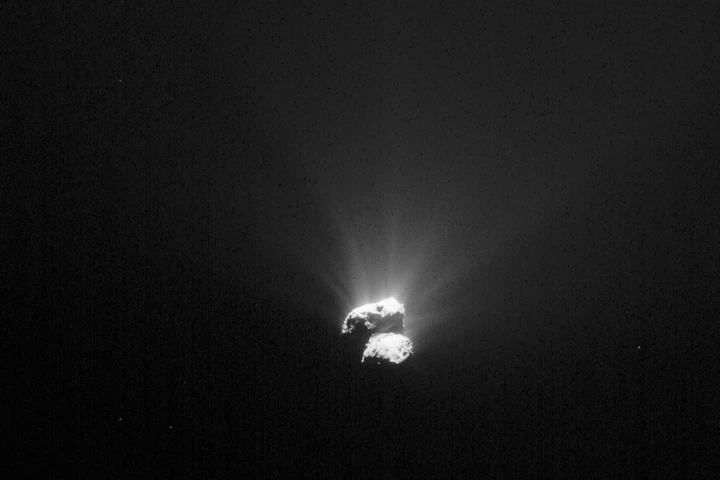 The southern hemisphere of Comet 67P/C-G in a NAVCAM image taken on August 26, 2015