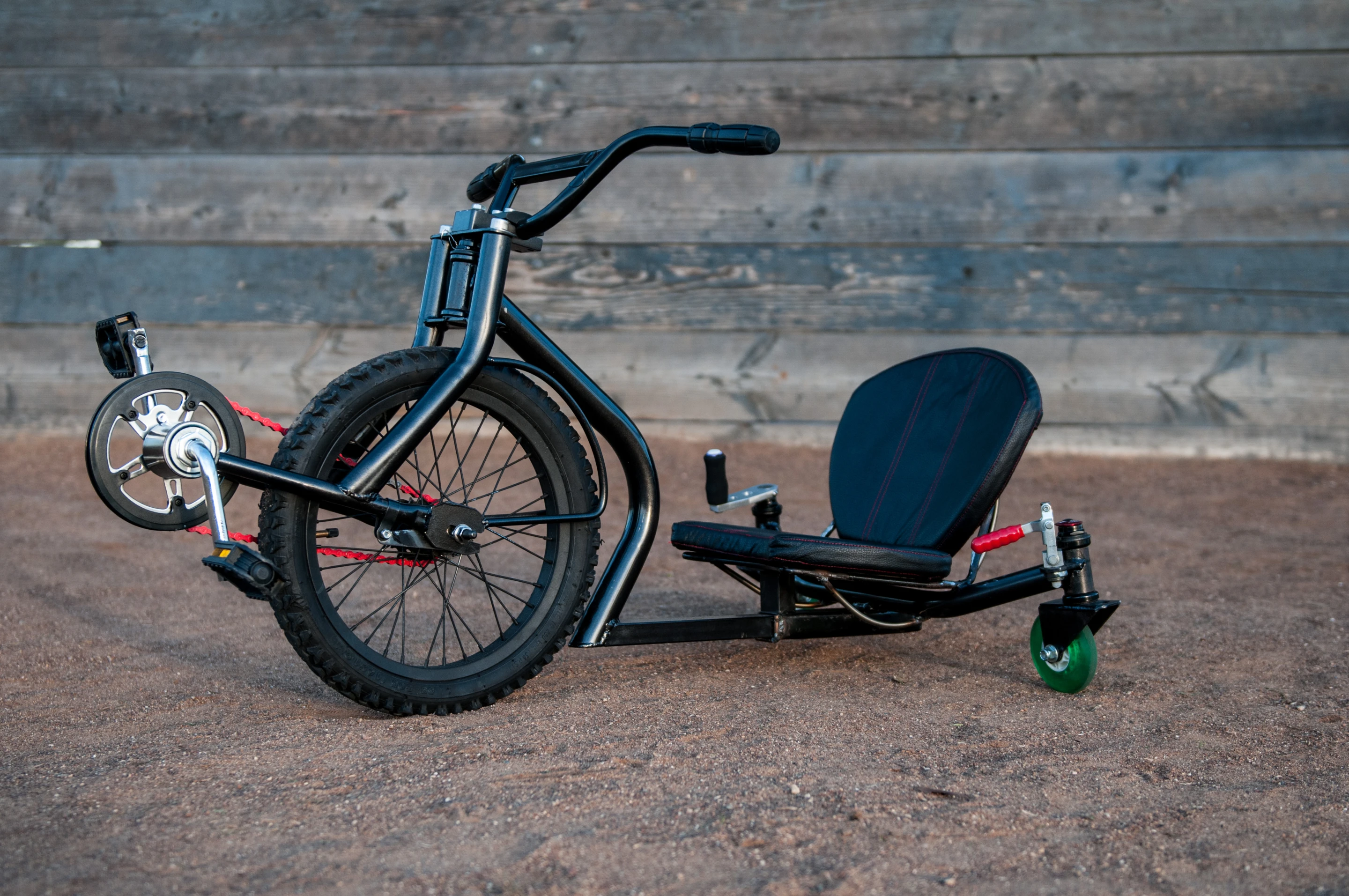 The forks, the main tube, the seat section, the rear wheel handle, the actual seat, and the rear wheel tube are all bent/crafted in-house