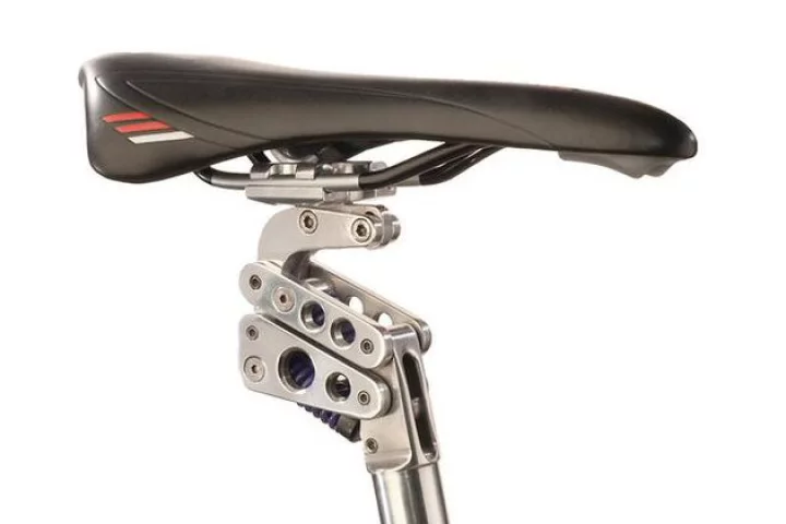 BodyFloat works by levitating a rider over their bike and terrain via a patent-pending undamped dual spring, dual parallelogram system