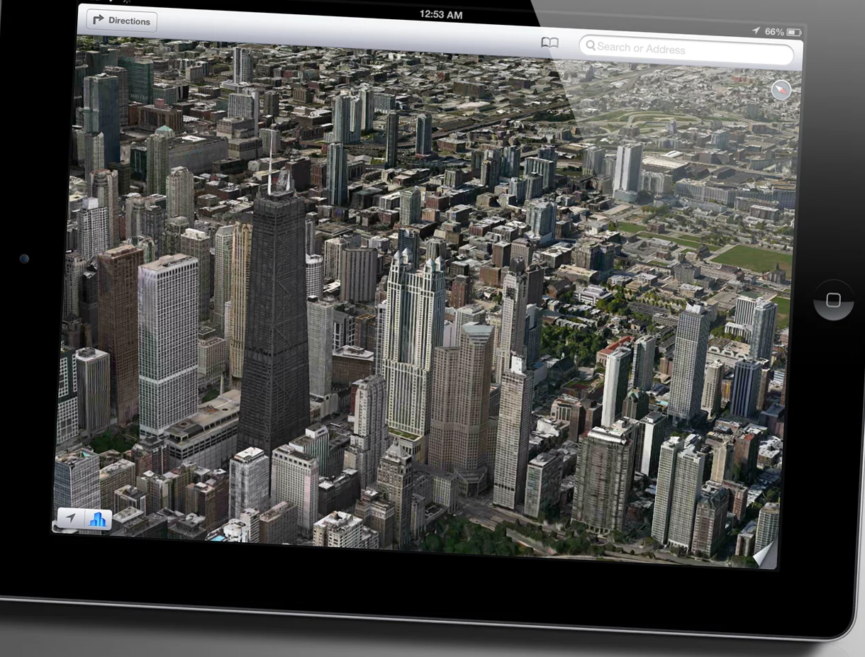 The 3D view in Apple Maps that replaces Google Maps in iOS 6