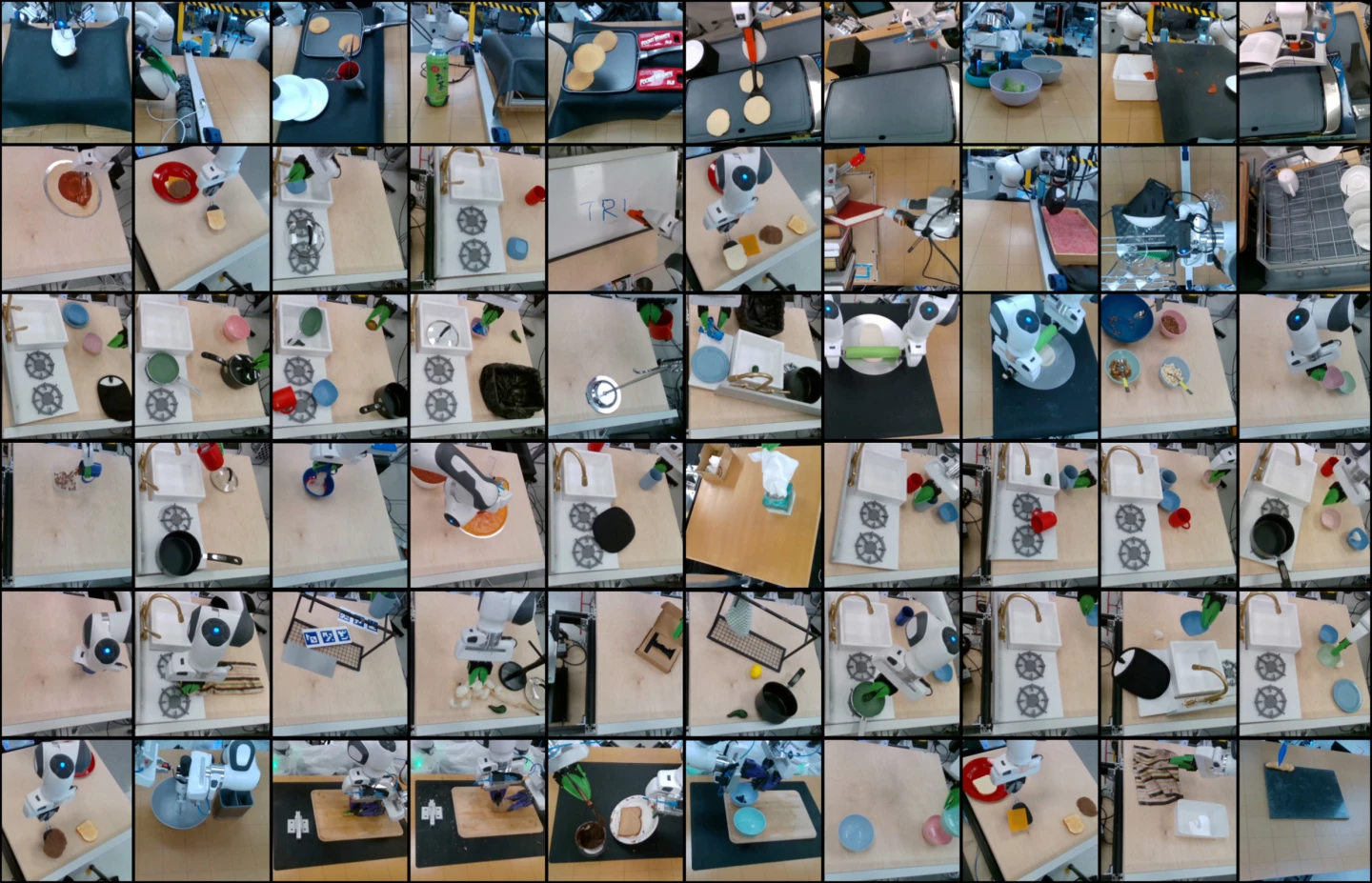 A sample of the more than 60 tasks the team has now taught robots using this rapid new learning system