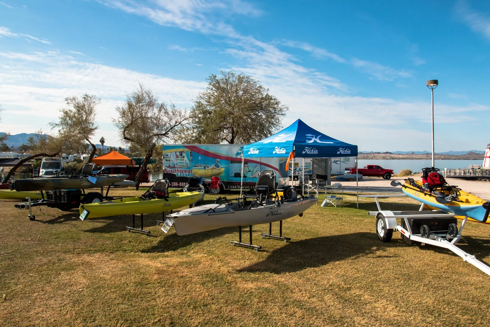 Hobie brought out an impressive array of Kayaks for the Sand and Water Expo