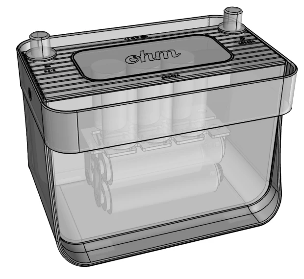 The Ohm contains supercapacitors and LiFePO4 batteries in a standard-size case
