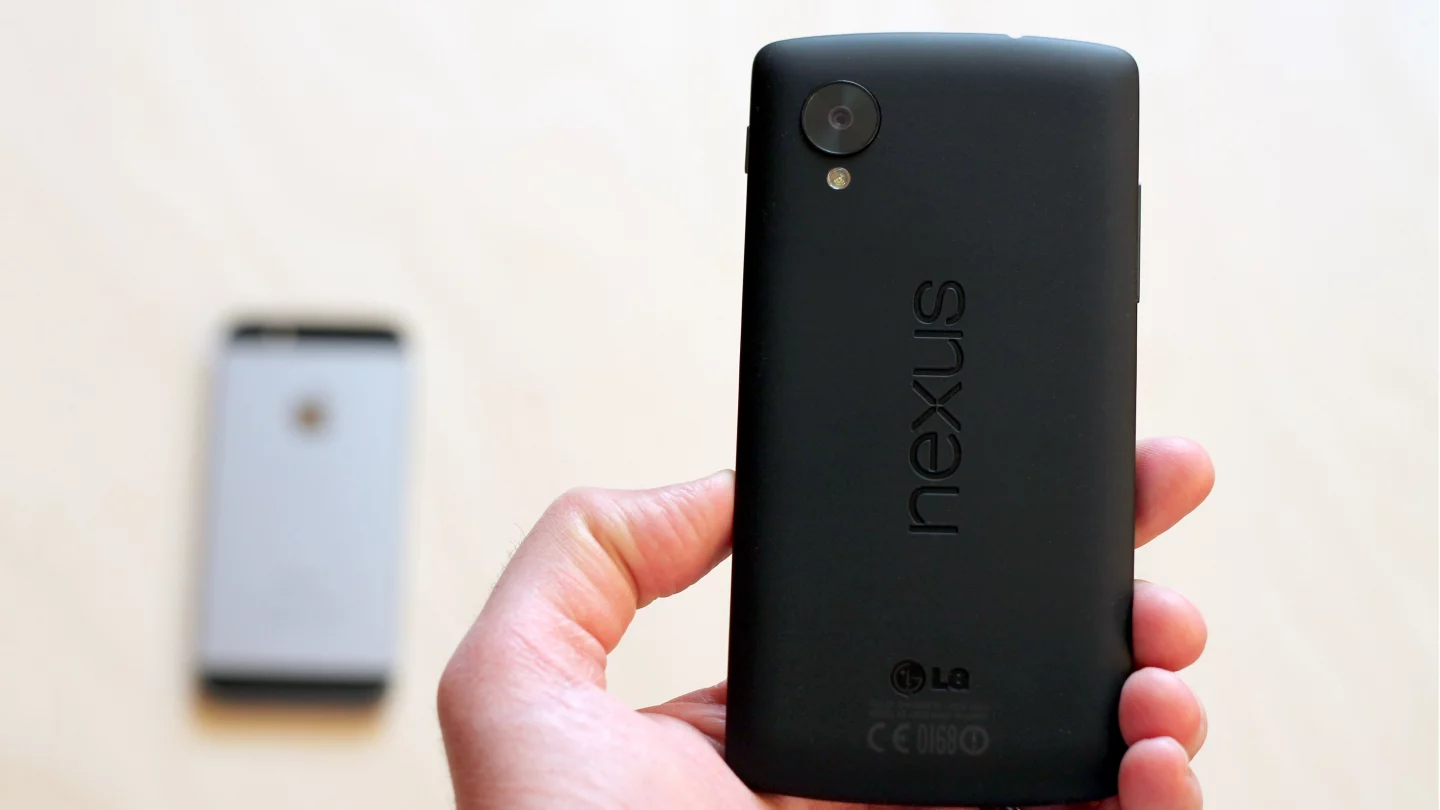 The Nexus 5 feels extremely light in hand, and is less dense than the lighter iPhone 5s