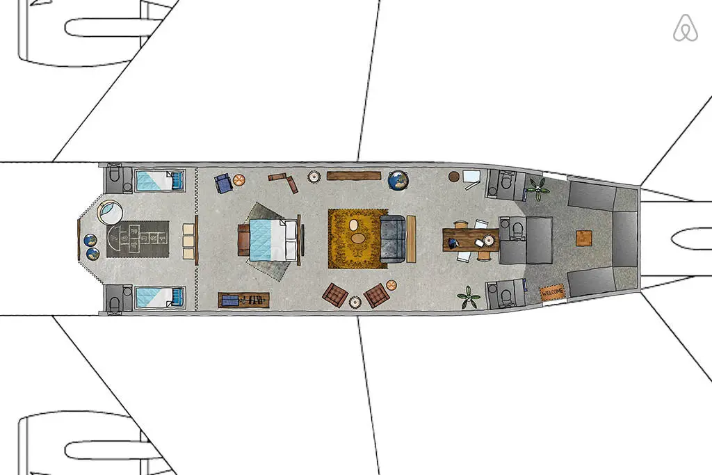 Floorplan of the KLM Airplane Apartment