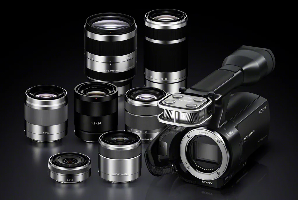 The seven E-mount lenses available for the VG20