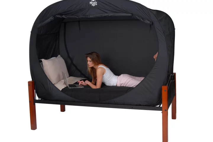The Privacy Pop provides some privacy in a zip