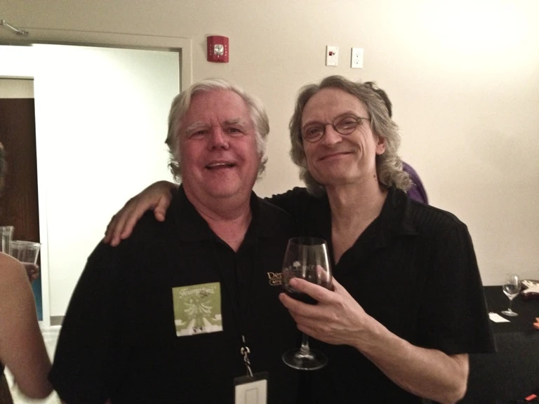 Veteran amp maker James Demeter with slide guitar master Sonny Landreth