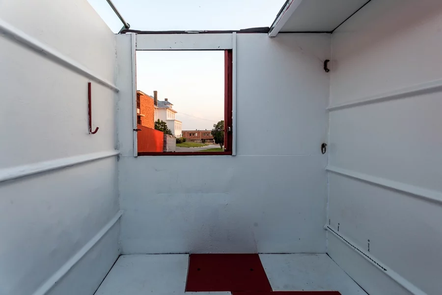 The dumpster first had to be cleaned and rust-proofed (Photo: Sarah Natsumi Moore)