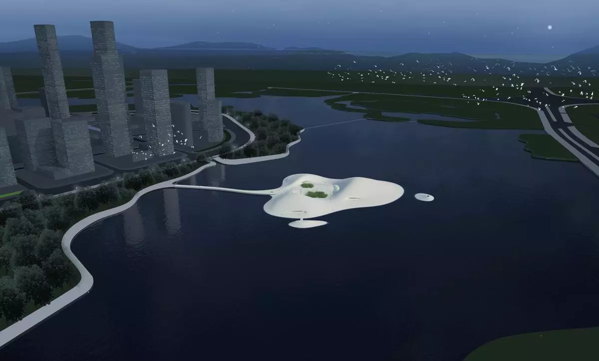 The Pingtan Art Museum is a center piece of a new city