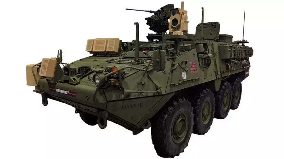 Stryker vehicle with laser