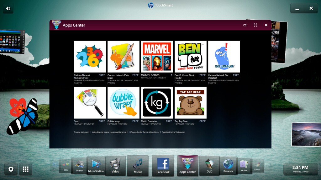 HP's App Center currently offers a limited selection
