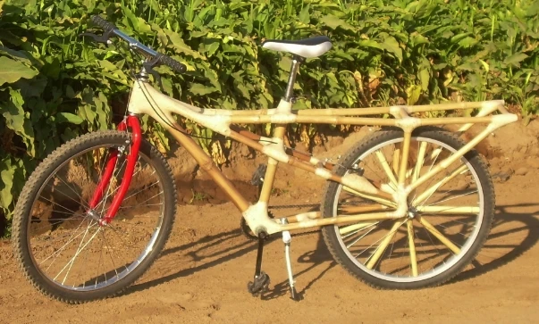 A bamboo cargo bike built in Ghana