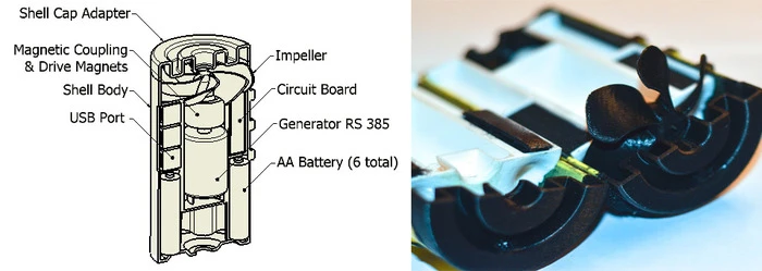 A diagram of the HydroBee's battery pack