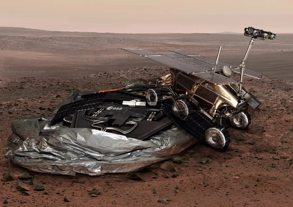Artist's concept of of the ExoMars 2020 lander and rover