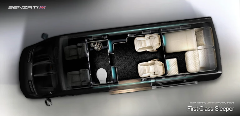 Senzati turns the Mercedes Sprinter into a four-wheeled luxury jet