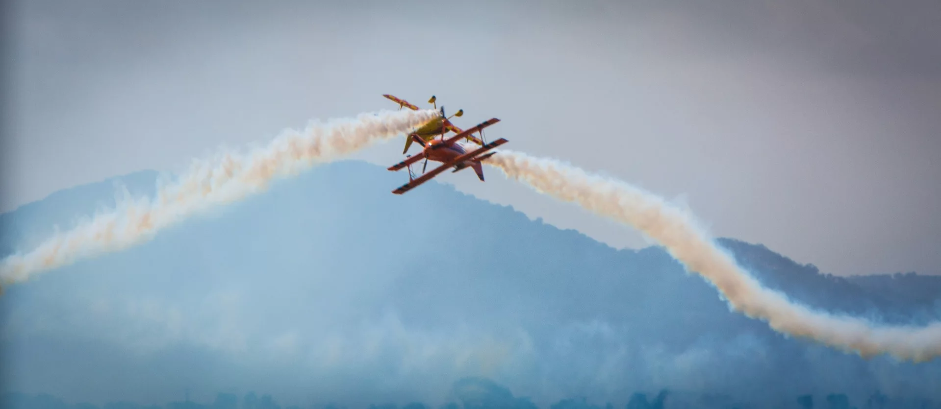 Close call: The Sky Aces aerobatic team put on a spectacular show at the Australian Air Show