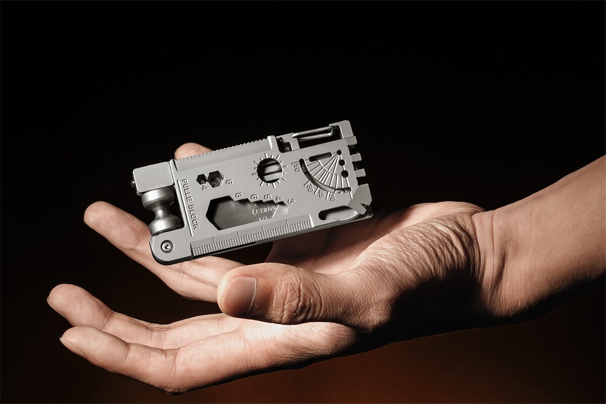 Titanium EDC multitool packs over 40 functions into a 'card'