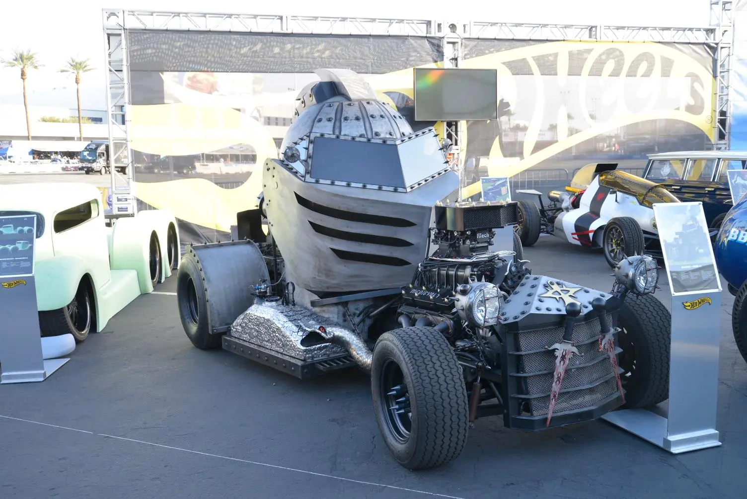 Hot Wheels celebrated its 50th anniversary this year by holding a nationwide builder contest, inviting the winners from each city to SEMA. This Miami winner is called "Midieval 1"