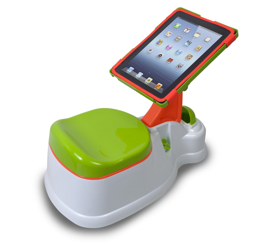 A removable screen guard cover on the iPotty protects your iPad