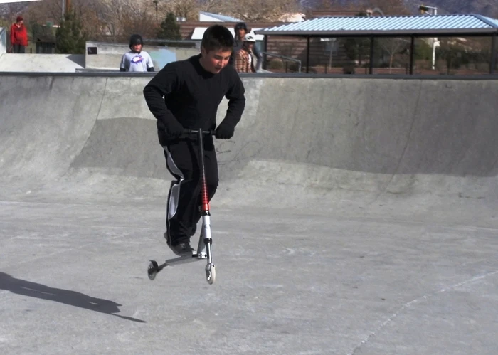 Riding in a skate park with the JumpX