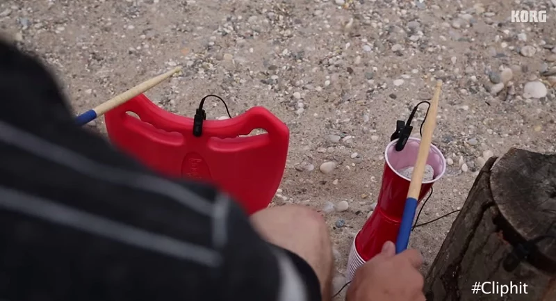 Three clips are provided, meaning you can create a respectable drum kit from almost anything