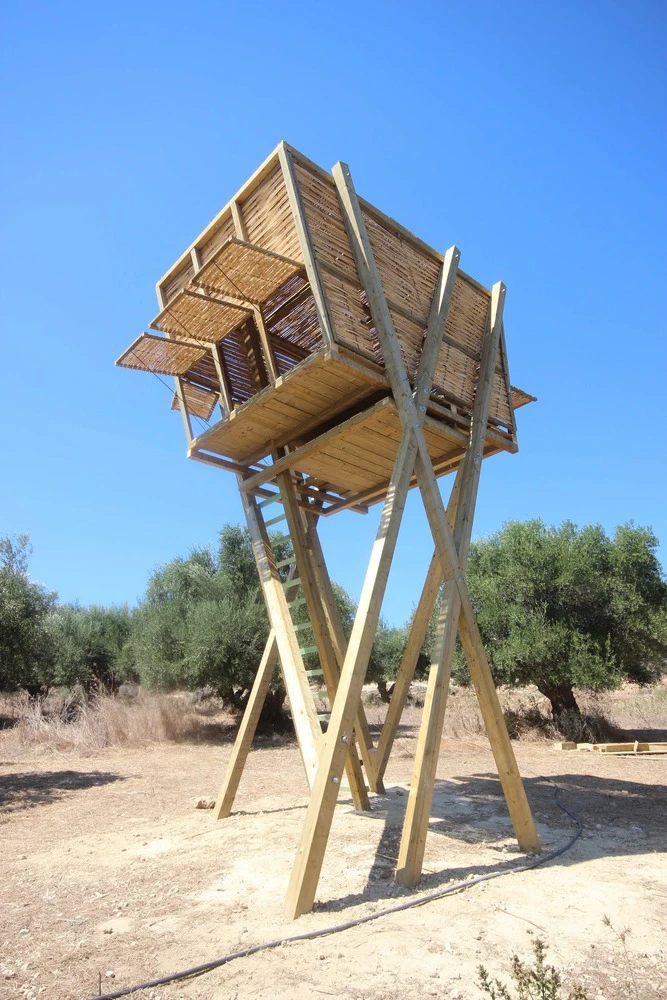 The Tragata is raised atop a permanent timber frame structure