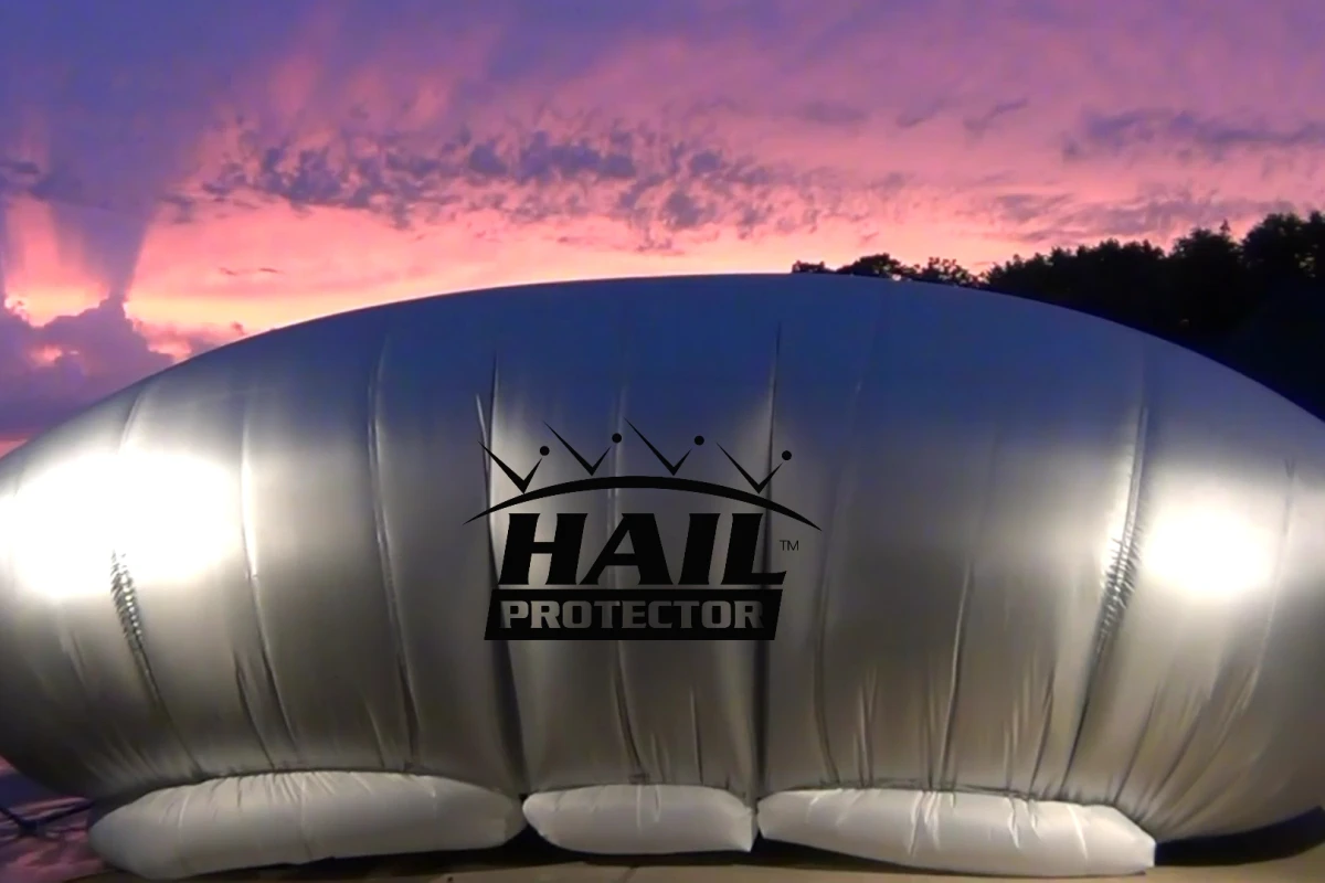 The Hail Protector inflates to protect against hail damage