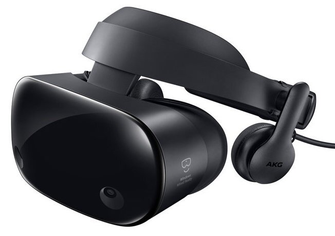 The Samsung HMD Odyssey has a built-in microphone and surround-sound headphones