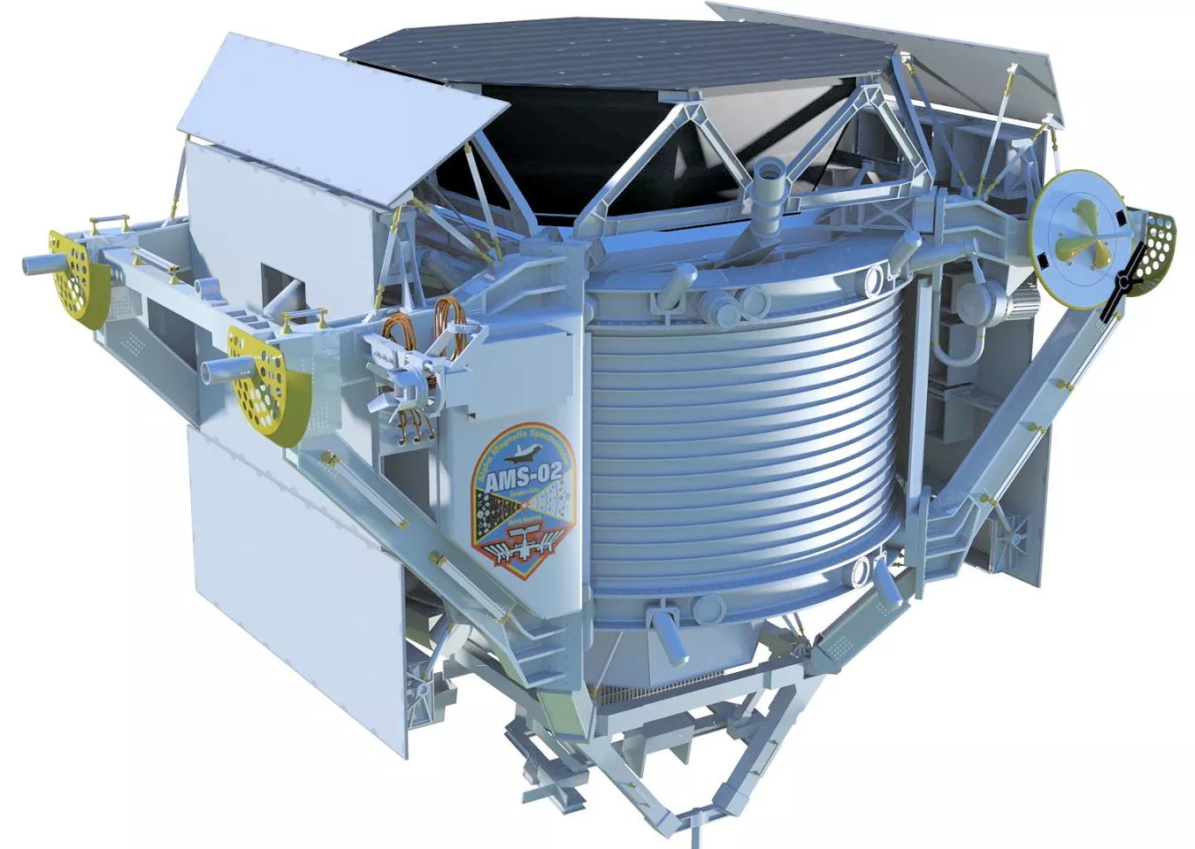 The Alpha Magnetic Spectrometer before installation on the International Space Station