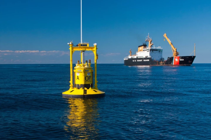 LEAP Autonomous PowerBuoy deployed off New Jersey (Image: Michael Smith, Rutgers University - Institute of Marine and Coastal Sciences)