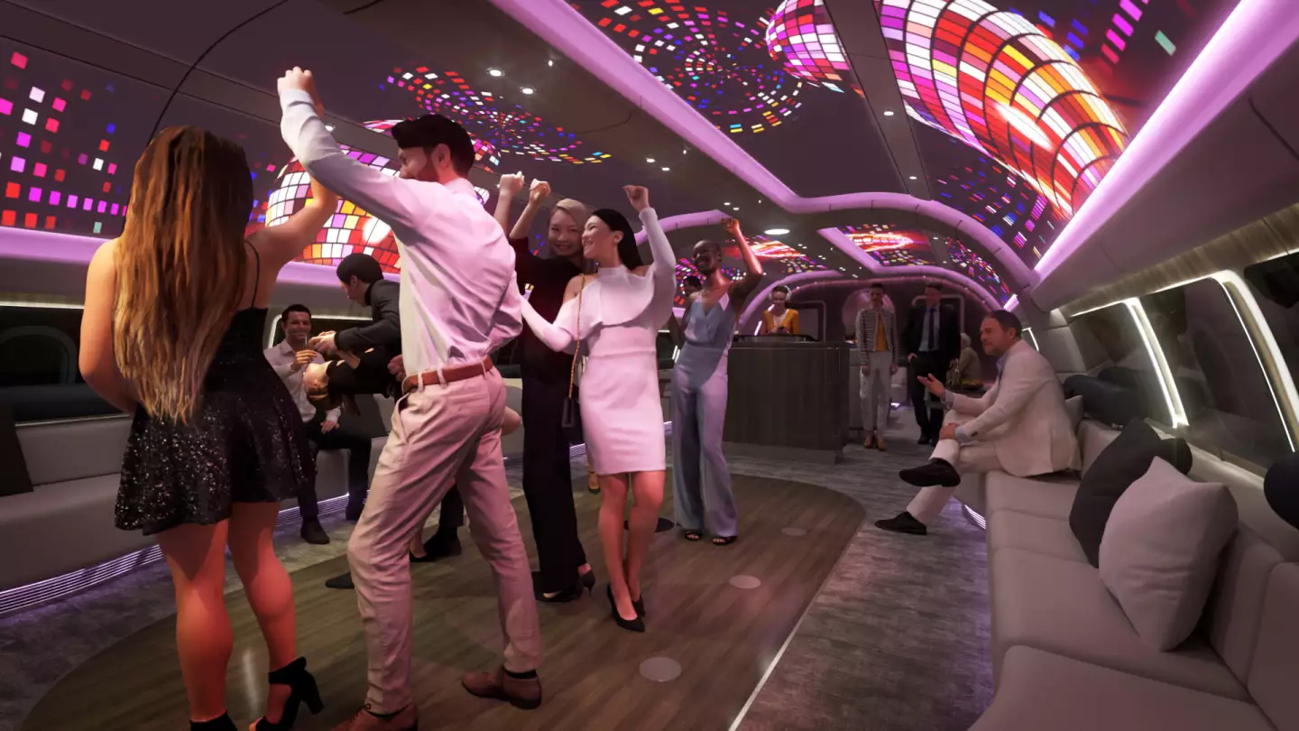 A virtual disco at 30,000 feet