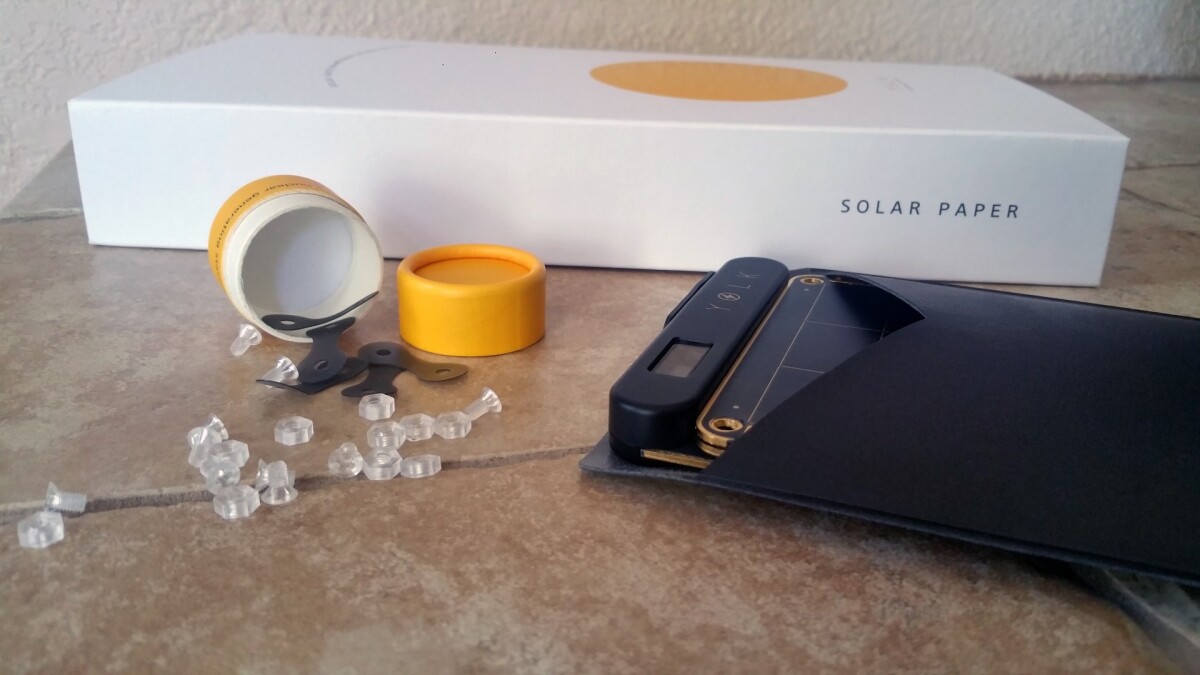 Solar Paper includes an assortment of teeny plastic nuts, bolts, and silicone ‘hinges’ to help safely hang the panels