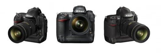 Spot the difference! The original D3 on the left, the new D3S in the middle and the D3X to the right.