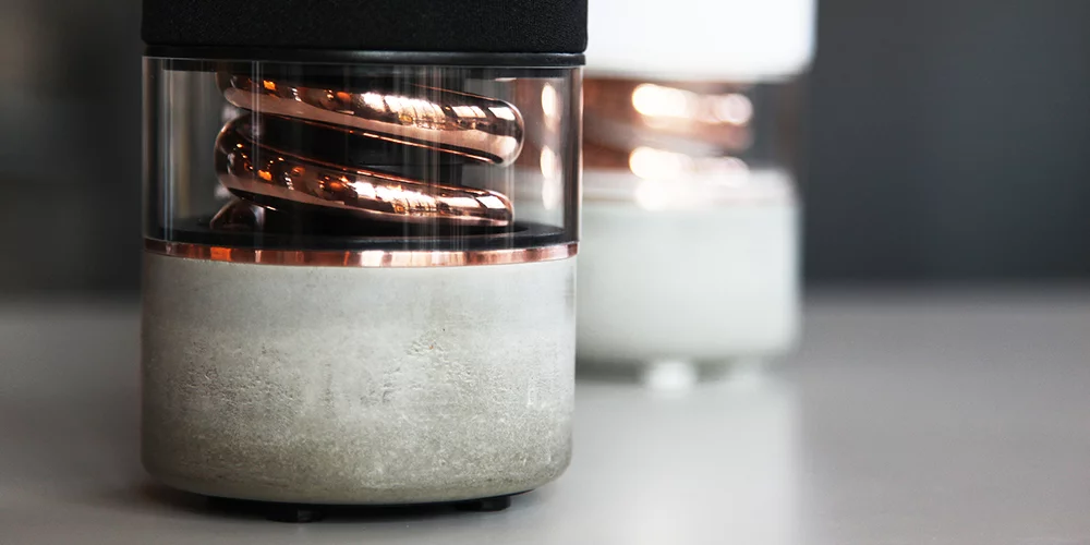 The high density concrete base has not only been included for its looks, but also to keep unit vibration in check