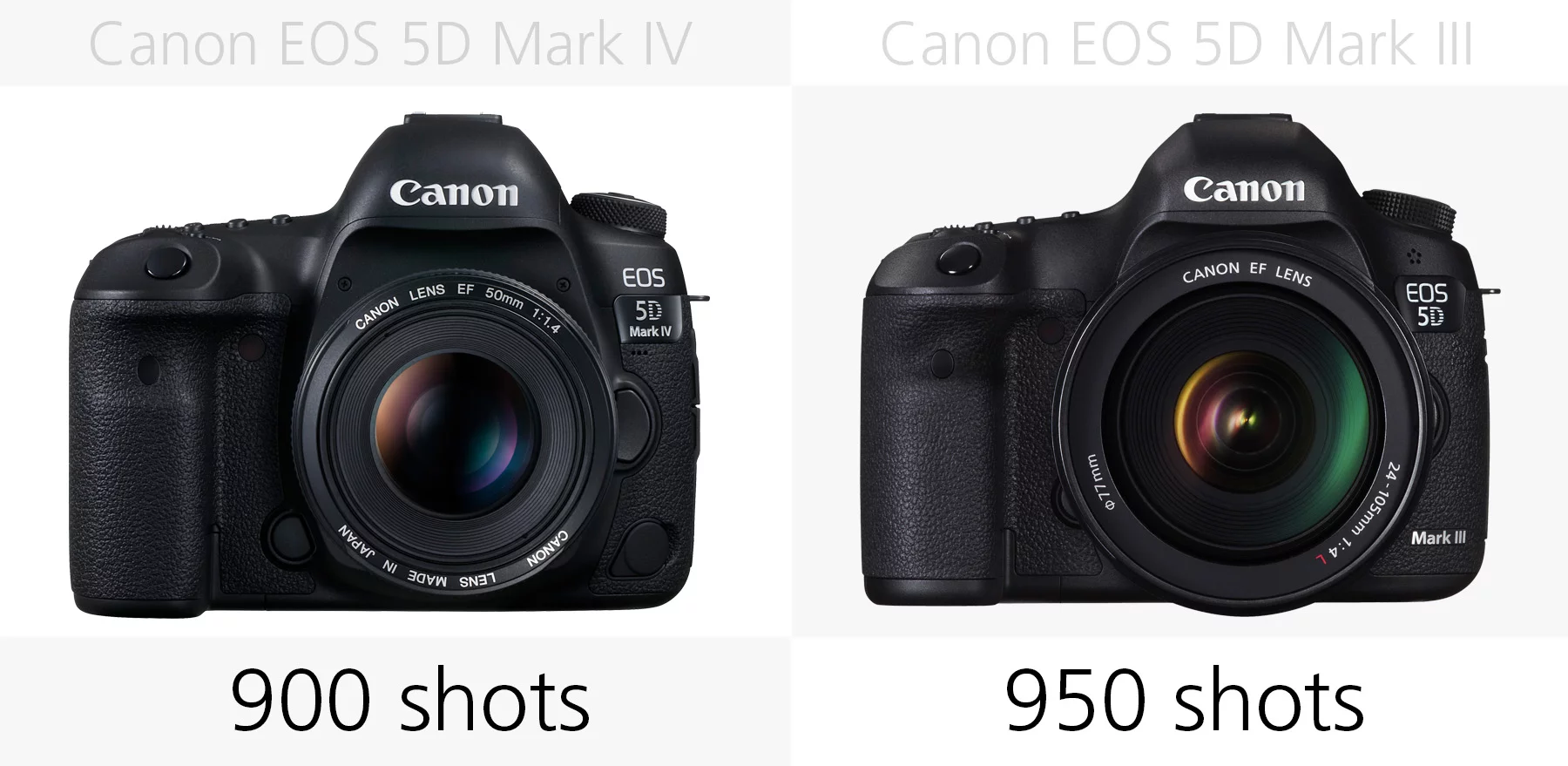 Battery life (Canon EOS 5D Mark IV and 5D Mark III)