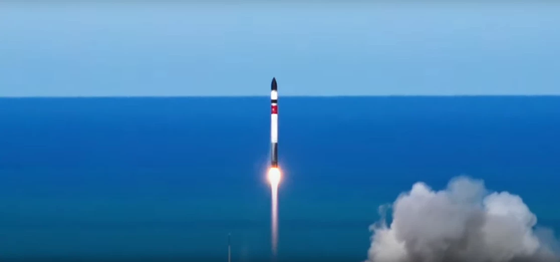 The Electron rocket lifting off