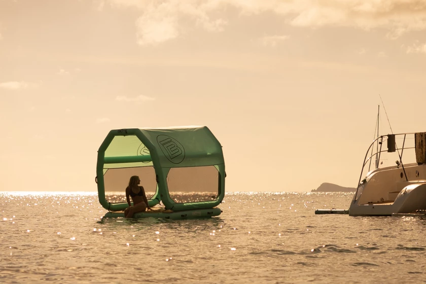 Bote's Hangout Shade 7 works to create a floating swim platform complete with sun protection