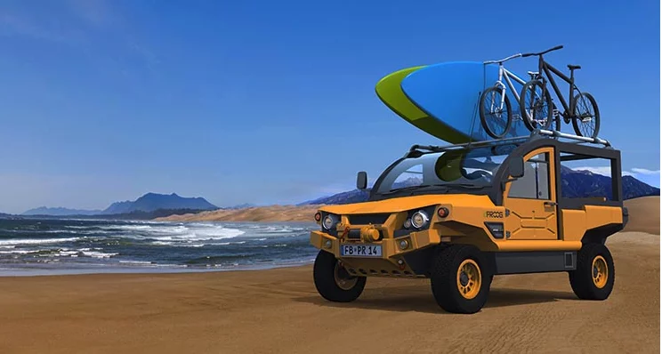 According to its spec sheet, the electric eFROOG will travel up to 115 mi per charge © eFROOG.DE