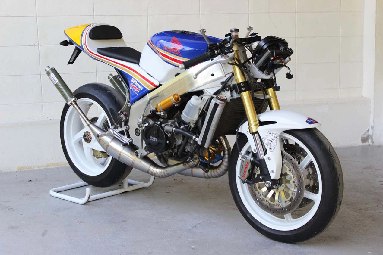 The TYGA Performance NSR250R looks like it came out of a 250GP pitbox of the 1990s