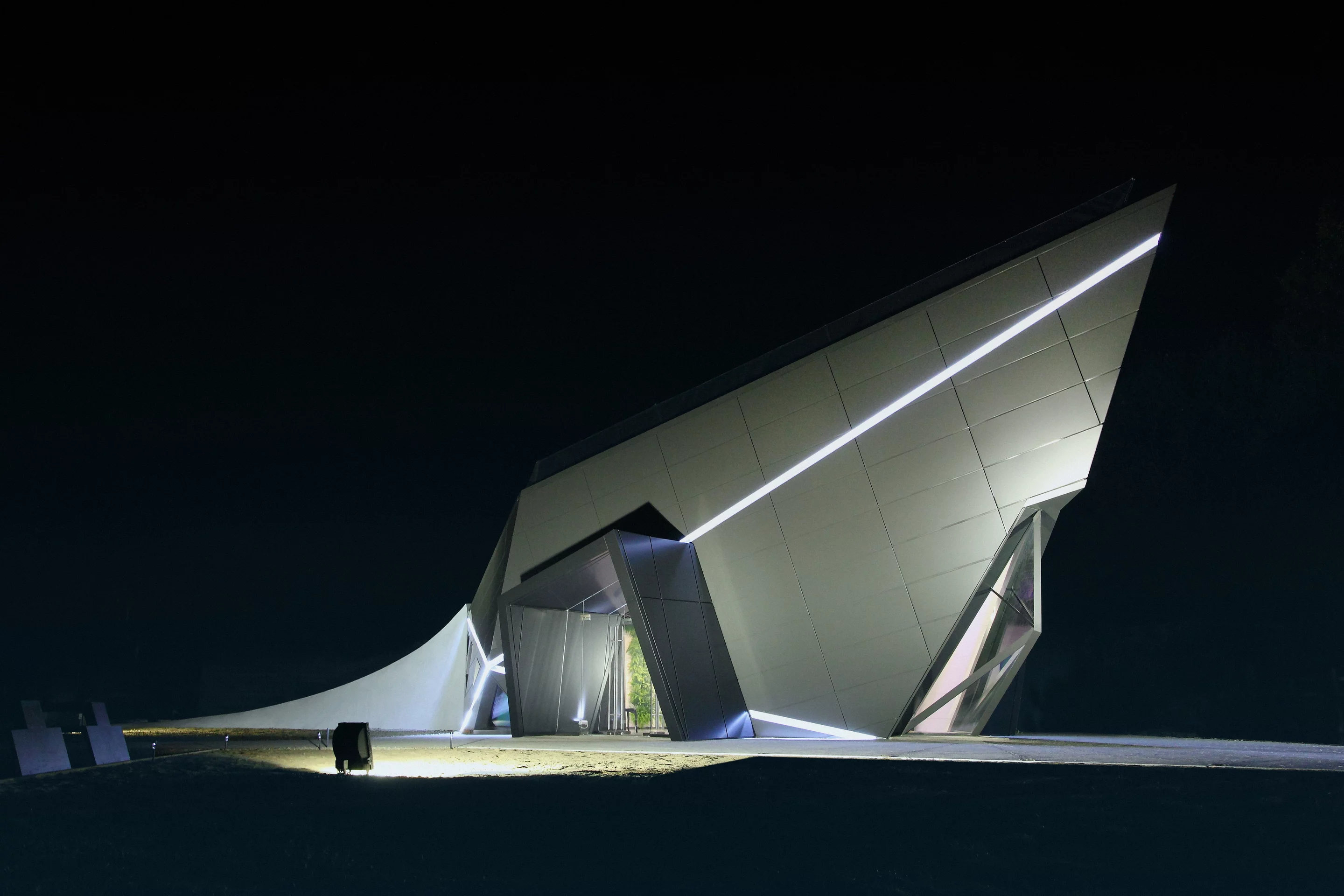 Romania's Digital Museum lights up by night