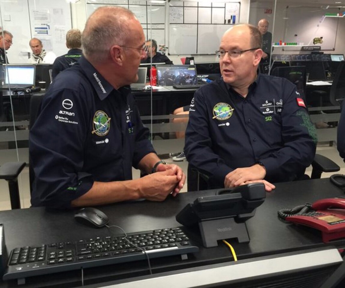 Solar Impulse patron Prince Albert of Monaco attended the landing