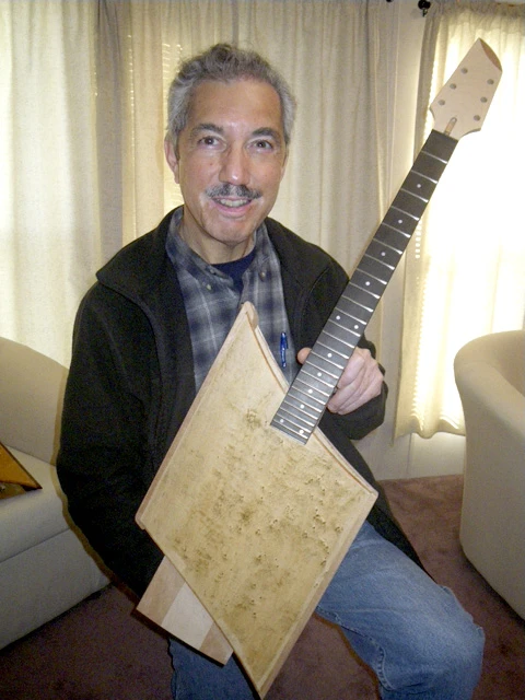 Hector Trevino with a bare-bones version of his Sonic Wind guitar