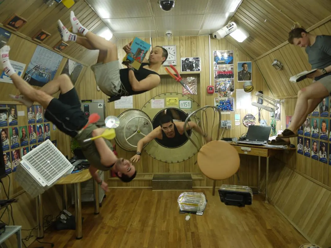The Mars 500 experiment could not recreate zero-gravity conditions: the picture is a photoshopped prank by Italian engineer Diego Urbina, who was part of the Mars 500 team (Image: Diego Urbina)