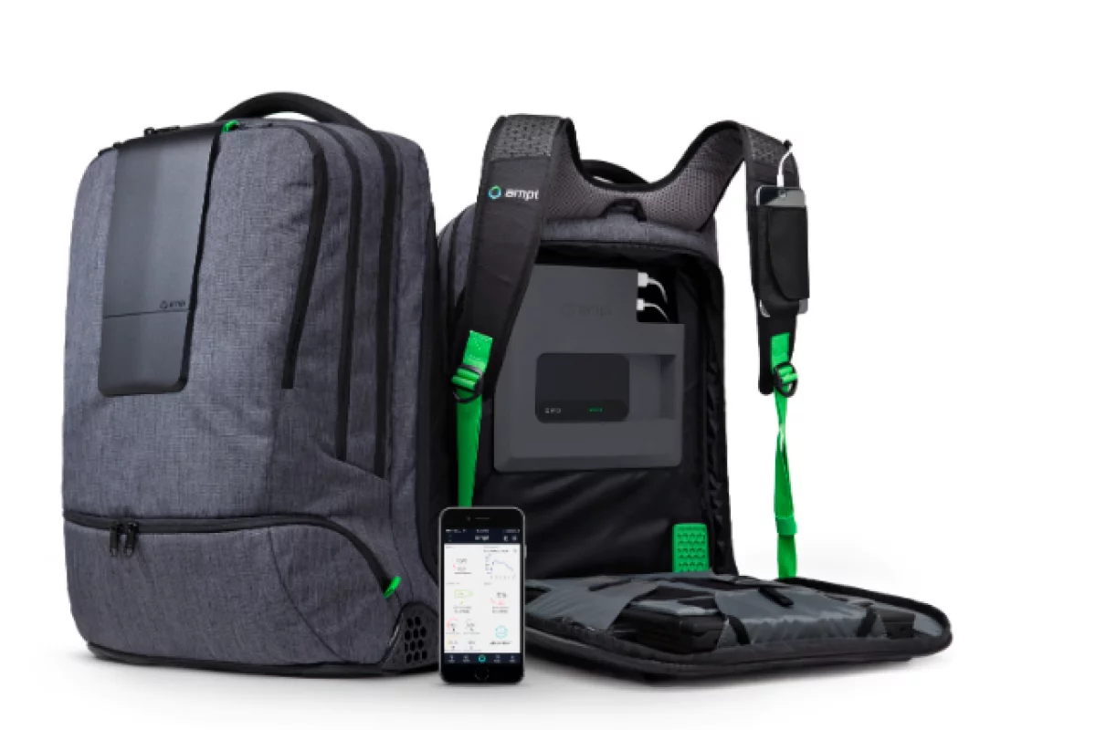 The Smartbag is fully wired for gadget charging