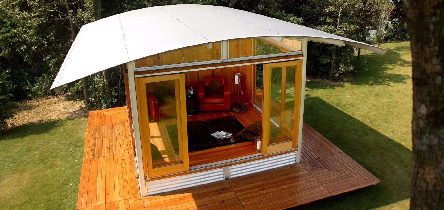 This Pod was packed and shipped to Hong Kong for installation as a garden pavilion