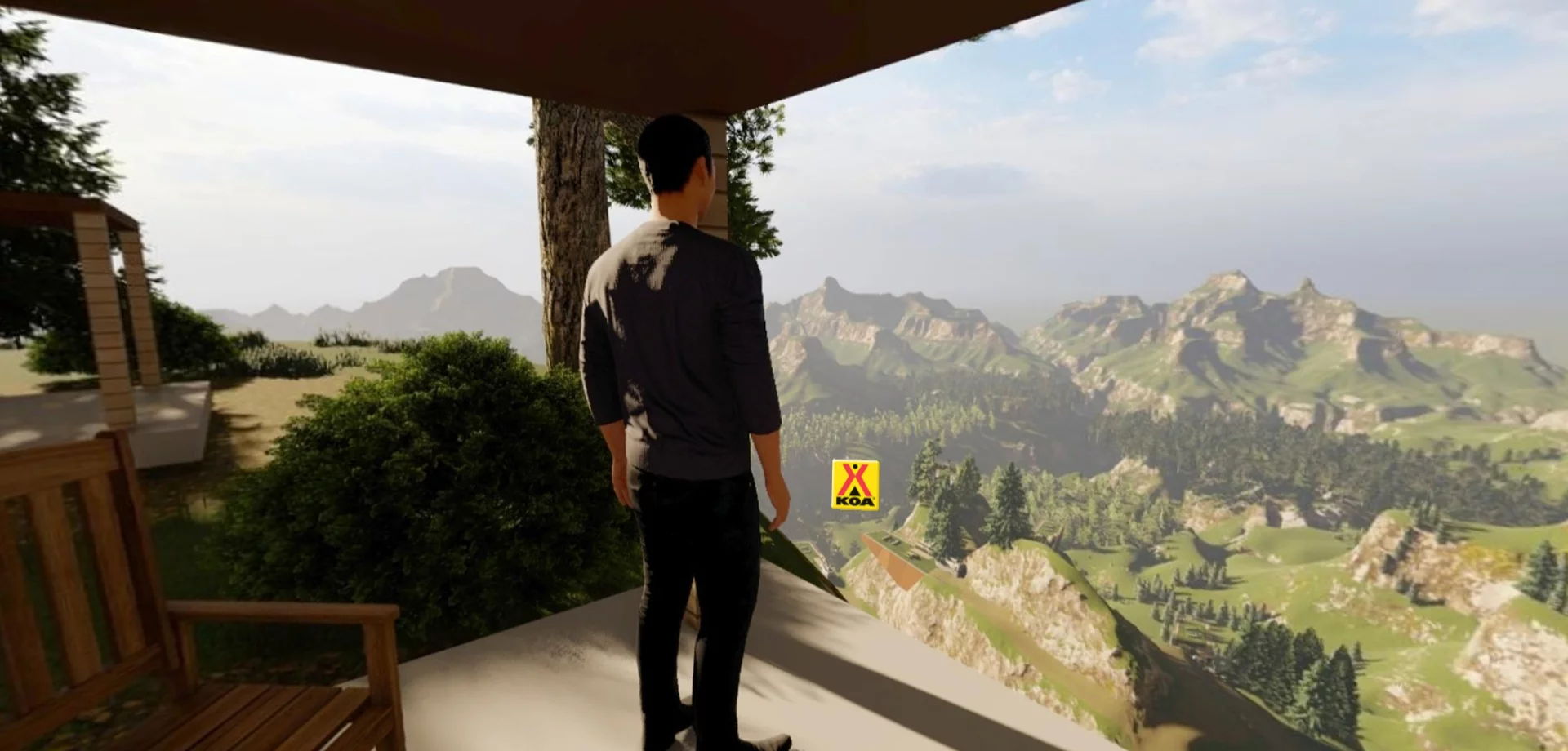 Mountain campgrounds could include both open sites and shelters like cabins; retractable cabin roofs are also a part of KOA's vision